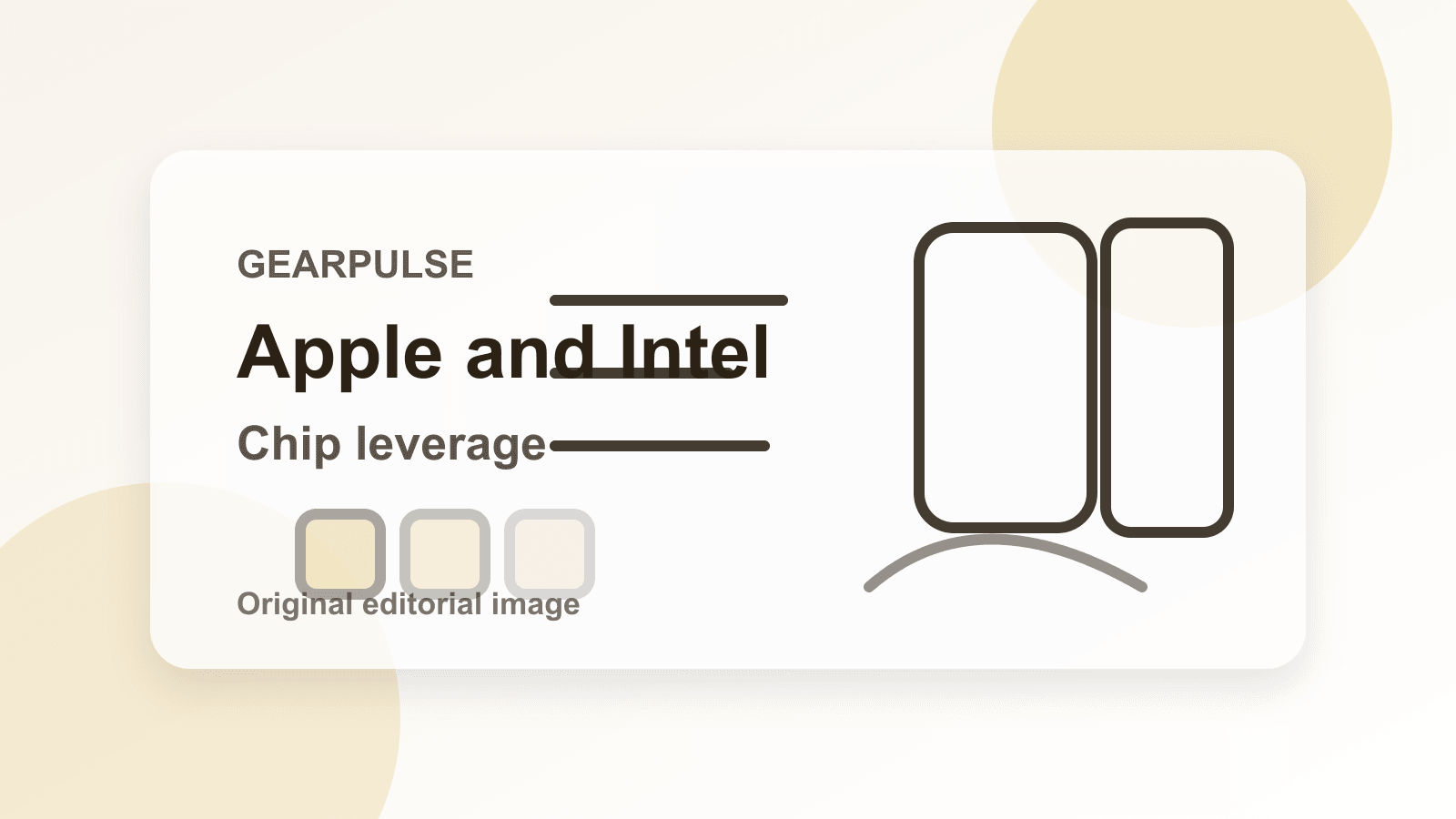 Generated editorial card showing chip blocks and negotiation lines for the Apple and Intel chip story.