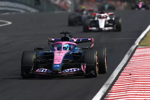 Pierre Gasly driving the Alpine A526 during the 2026 Hungarian Grand Prix weekend.