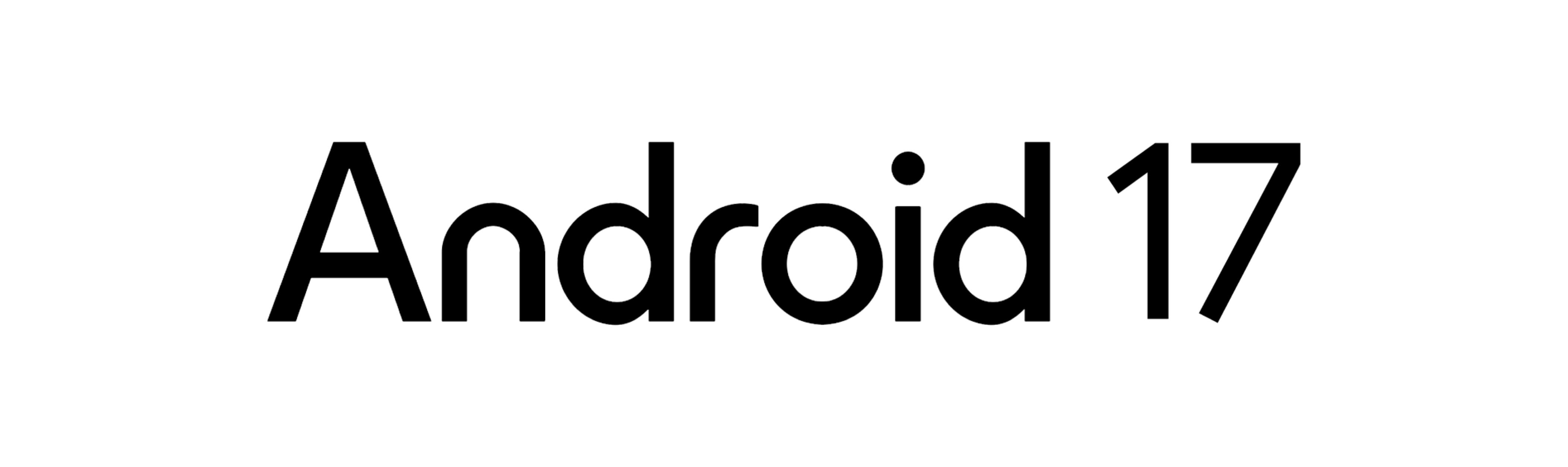 Android 17 wordmark on a white background.