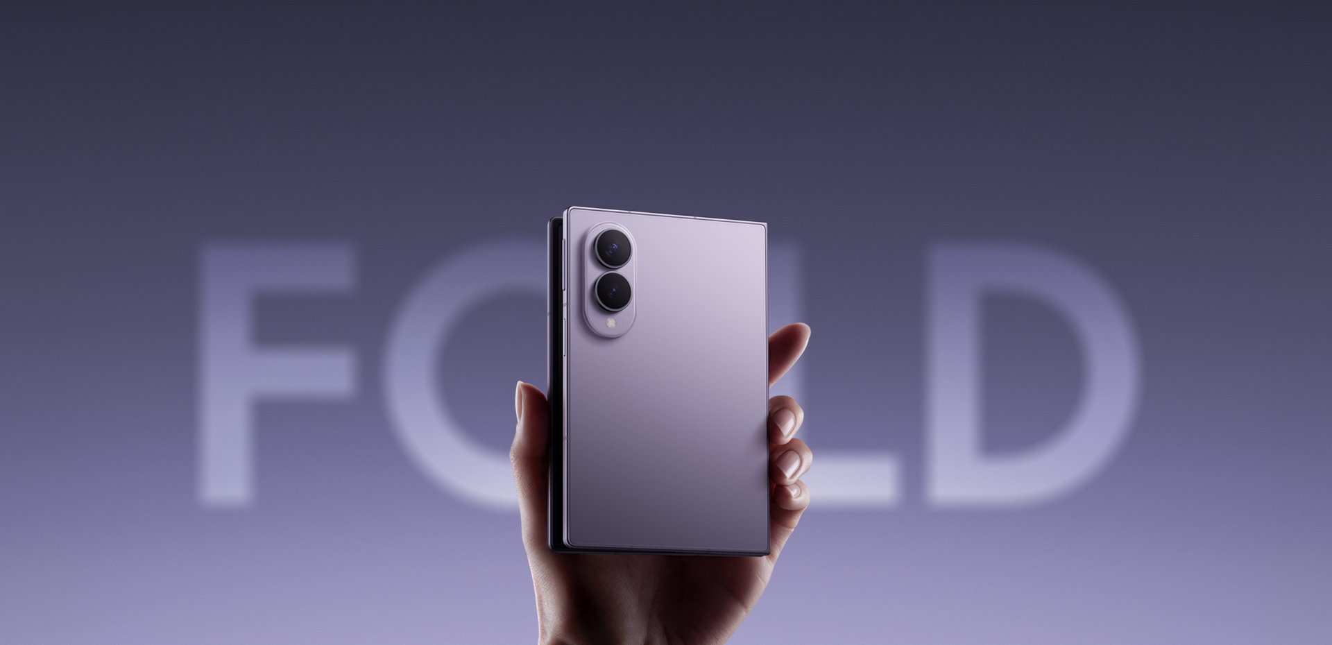 Galaxy Z Fold8 held partly open, shown in Samsung’s official product imagery.