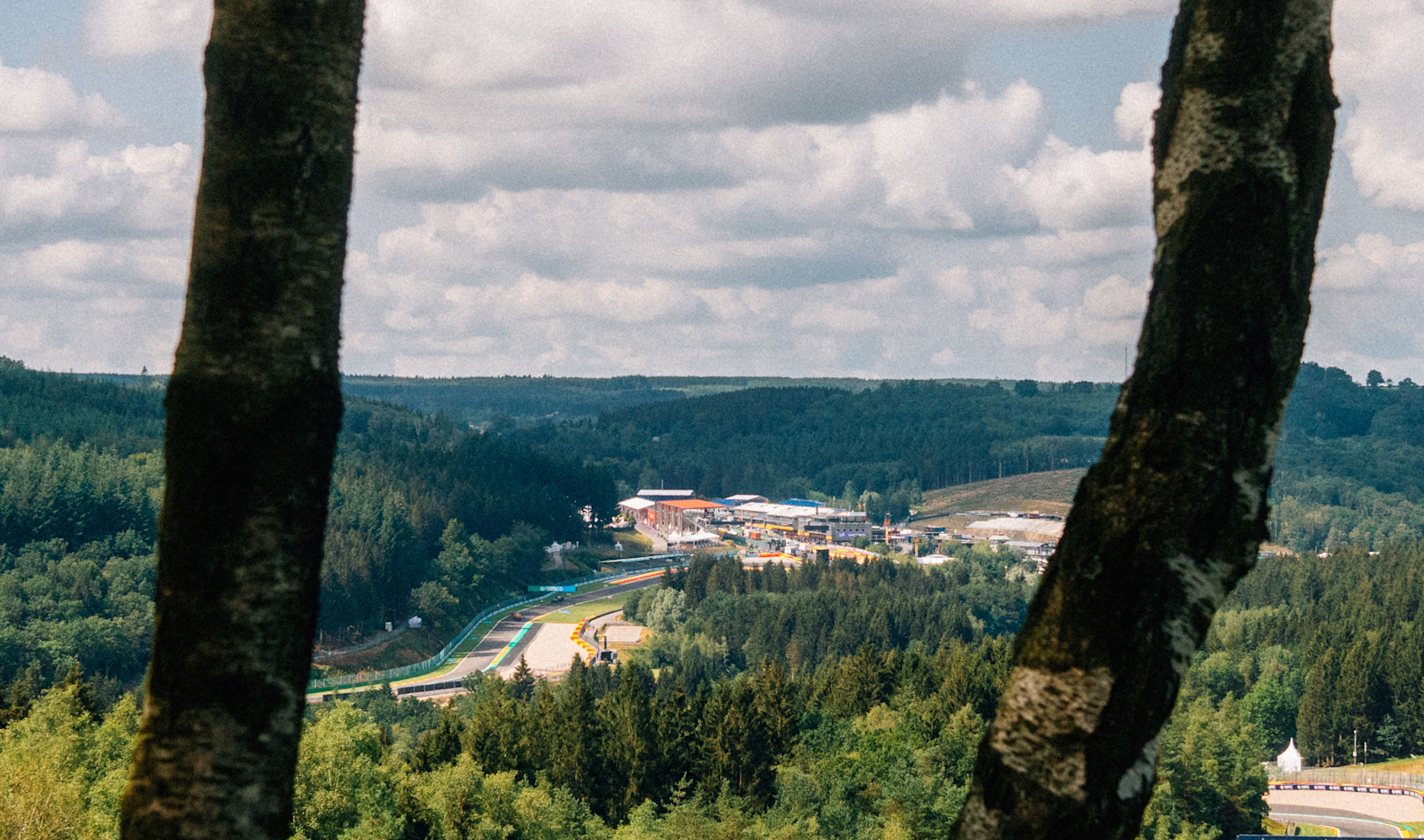 Aston Martin Formula 1 car running at Spa-Francorchamps.