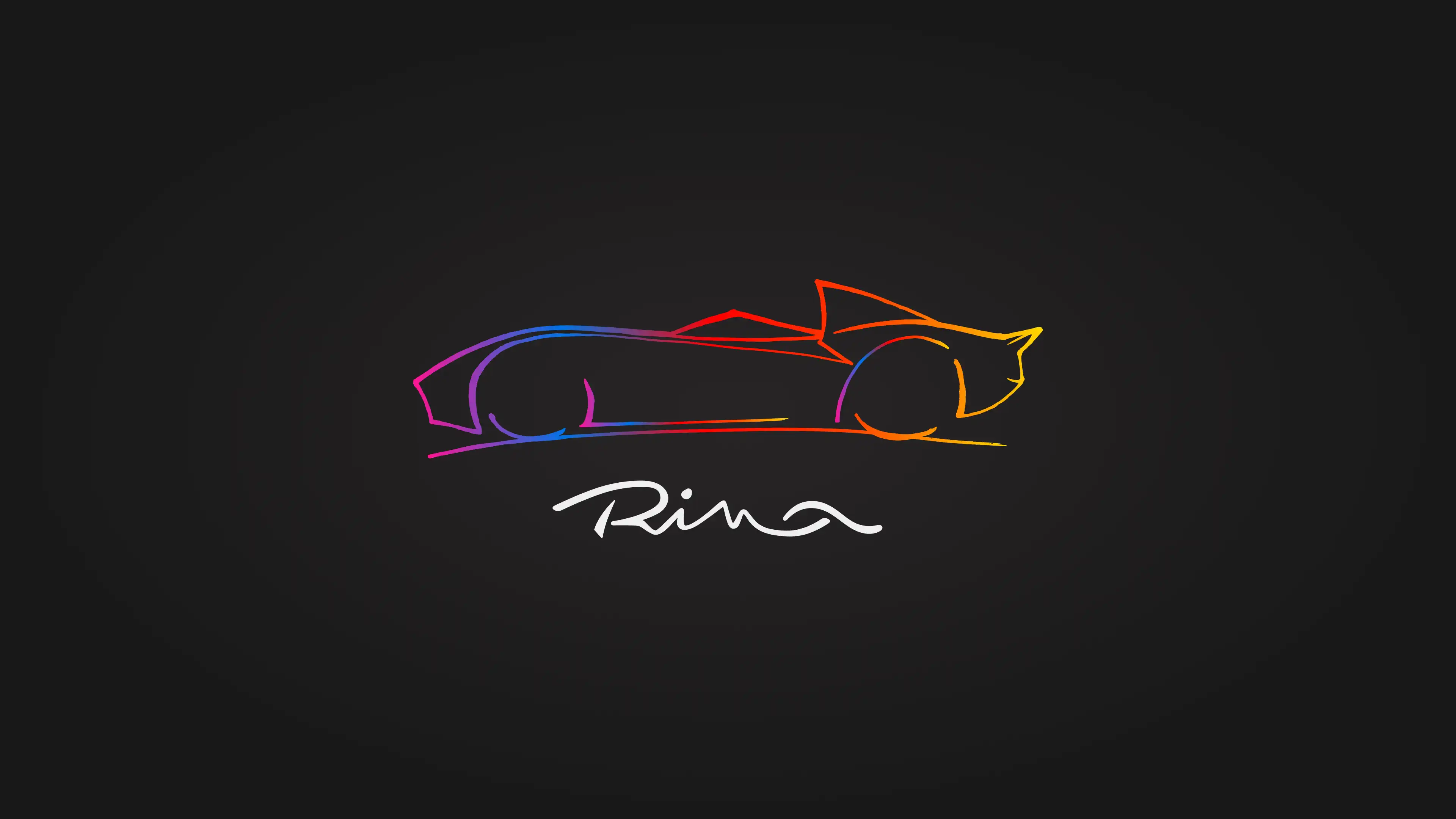 Official Automobili Mignatta image of the Rina sports car in a studio-style setting.