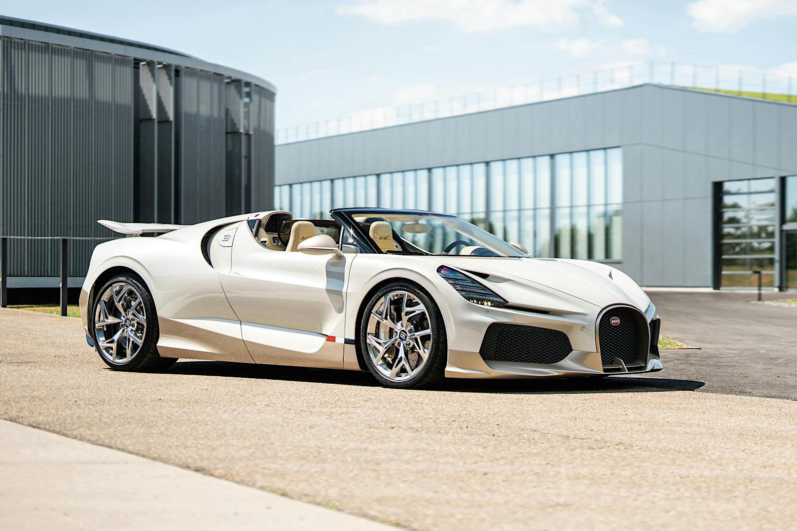 Final Bugatti W16 Mistral production car photographed by Bugatti in Molsheim.