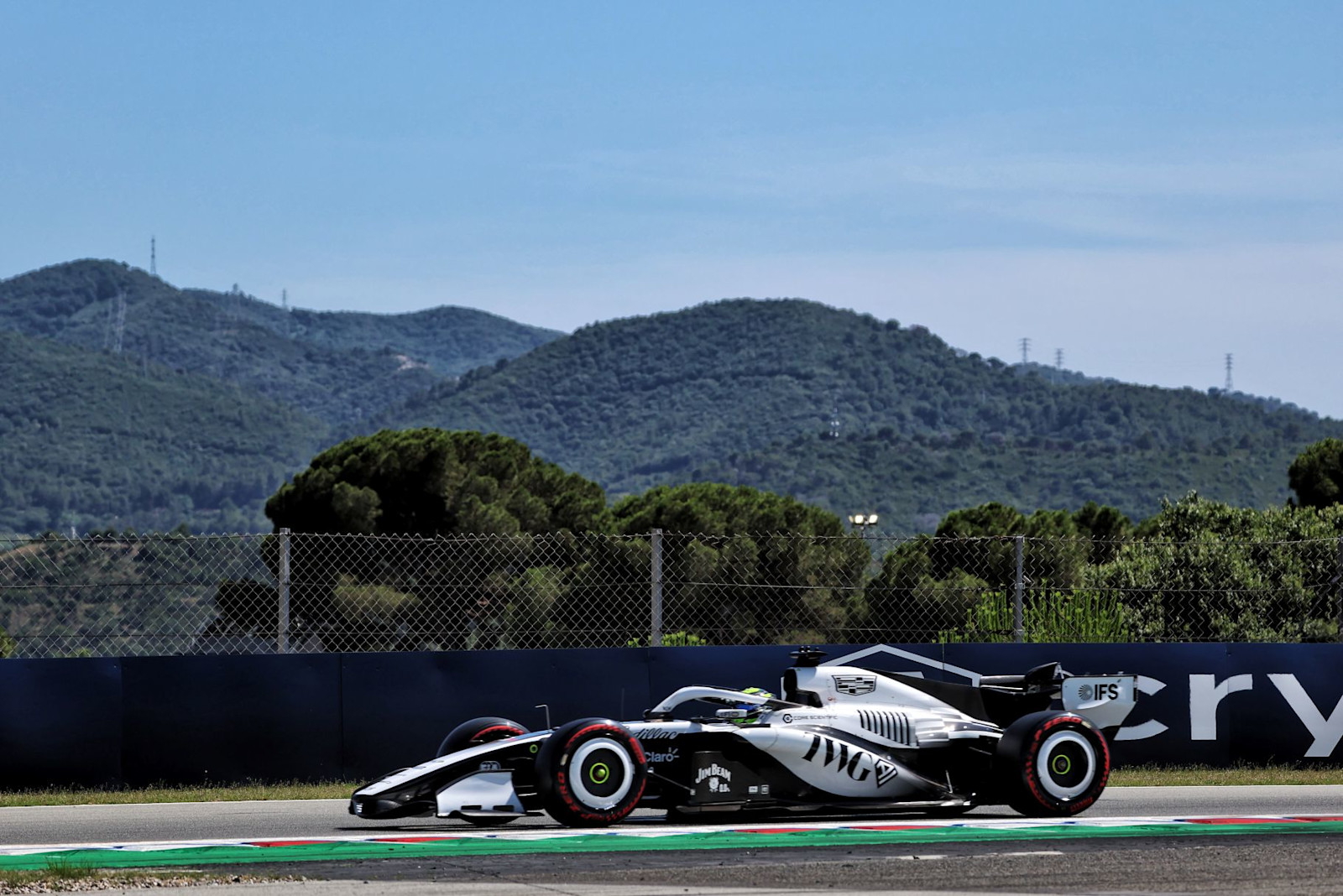 Cadillac Formula 1 car running on track during the 2026 season.