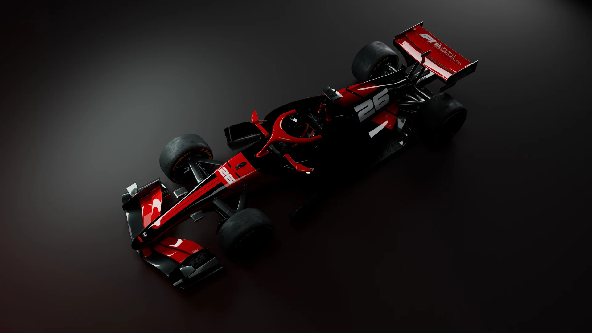 Formula 1 official rendering of the 2026 FIA car concept from above, showing the shorter nose and chassis shape.