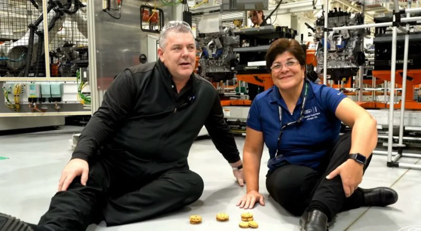 Ford manufacturing leader Bryce Currie on a plant floor during Ford quality work.