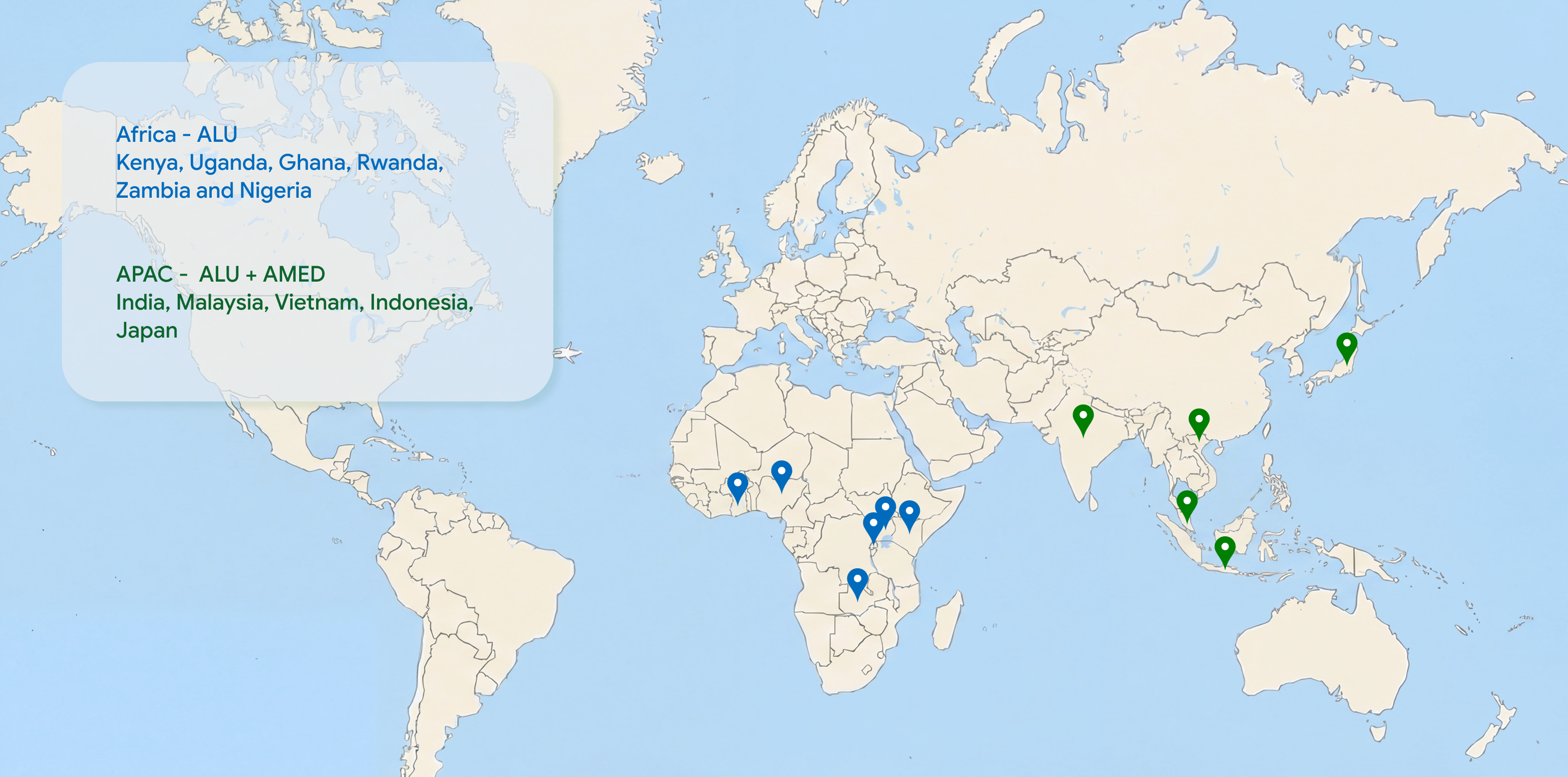 Google visualization showing agricultural landscape data coverage across the Global South.