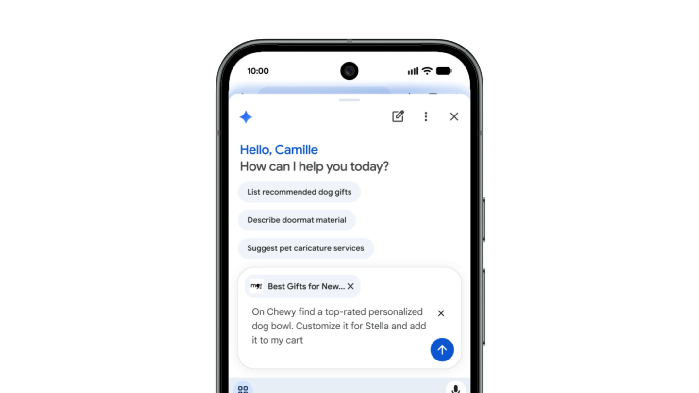 Official Google illustration showing Gemini in Chrome on an Android phone.