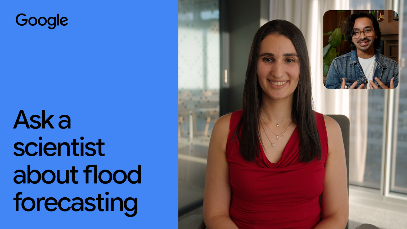 Official Google Flood Hub image illustrating urban flash-flood forecasting.