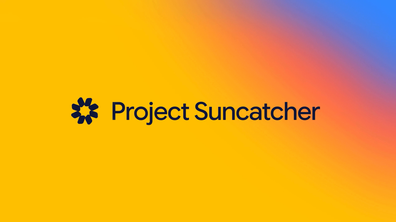 Official Google illustration for Project Suncatcher, showing an orbital satellite above Earth.
