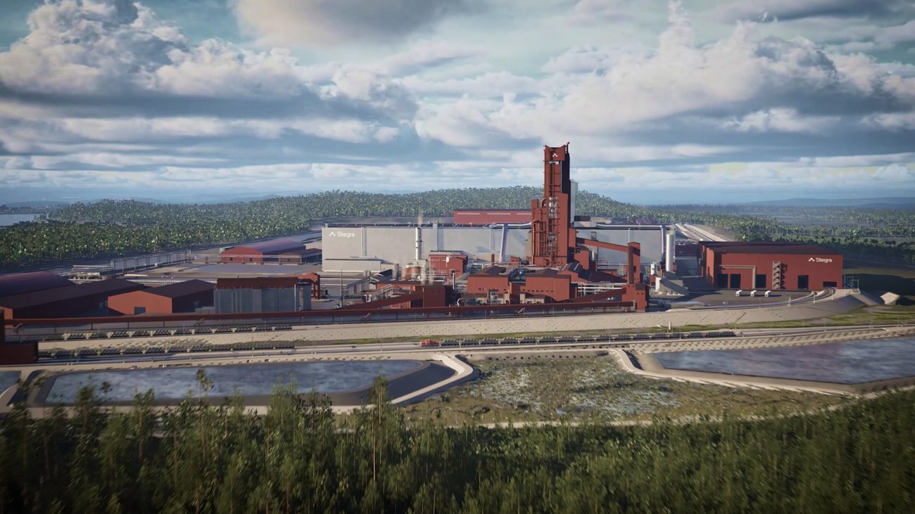 A construction view of Stegra’s green-steel plant in Boden, Sweden.