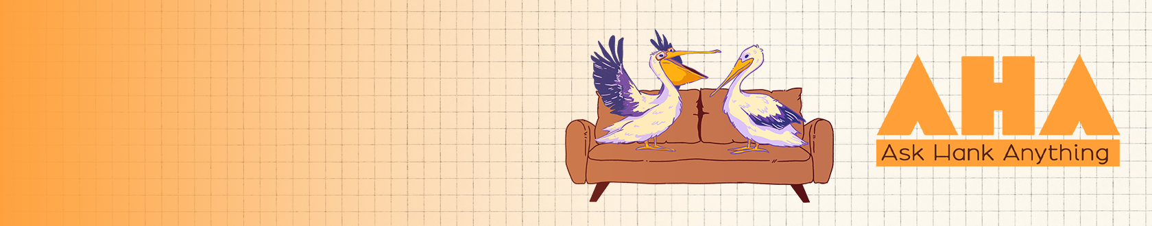 Official Ask Hank Anything artwork from Complexly with Hank Green and the show's illustrated branding.