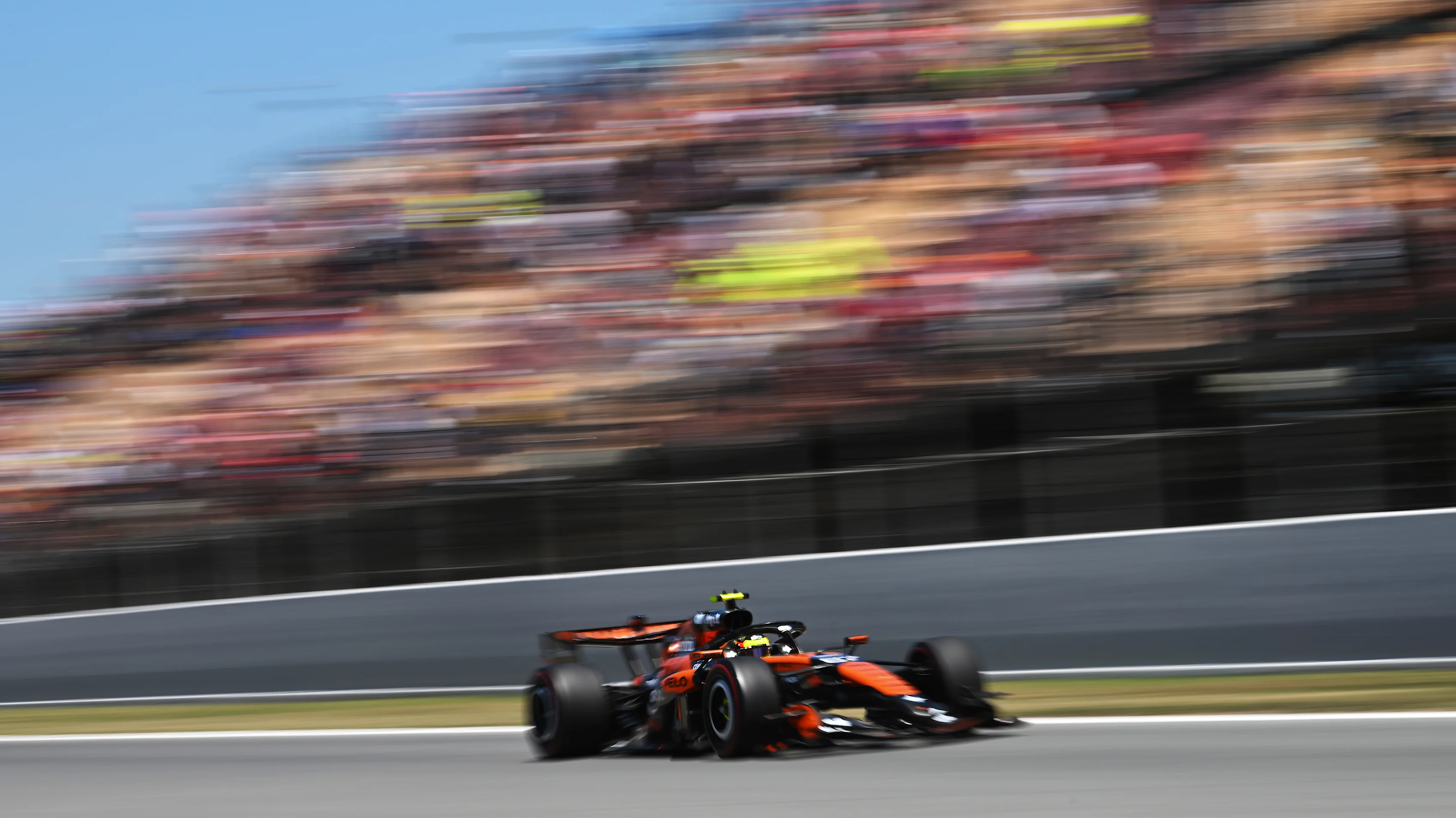 Leonardo Fornaroli driving the McLaren MCL40 during a Formula 1 practice session.
