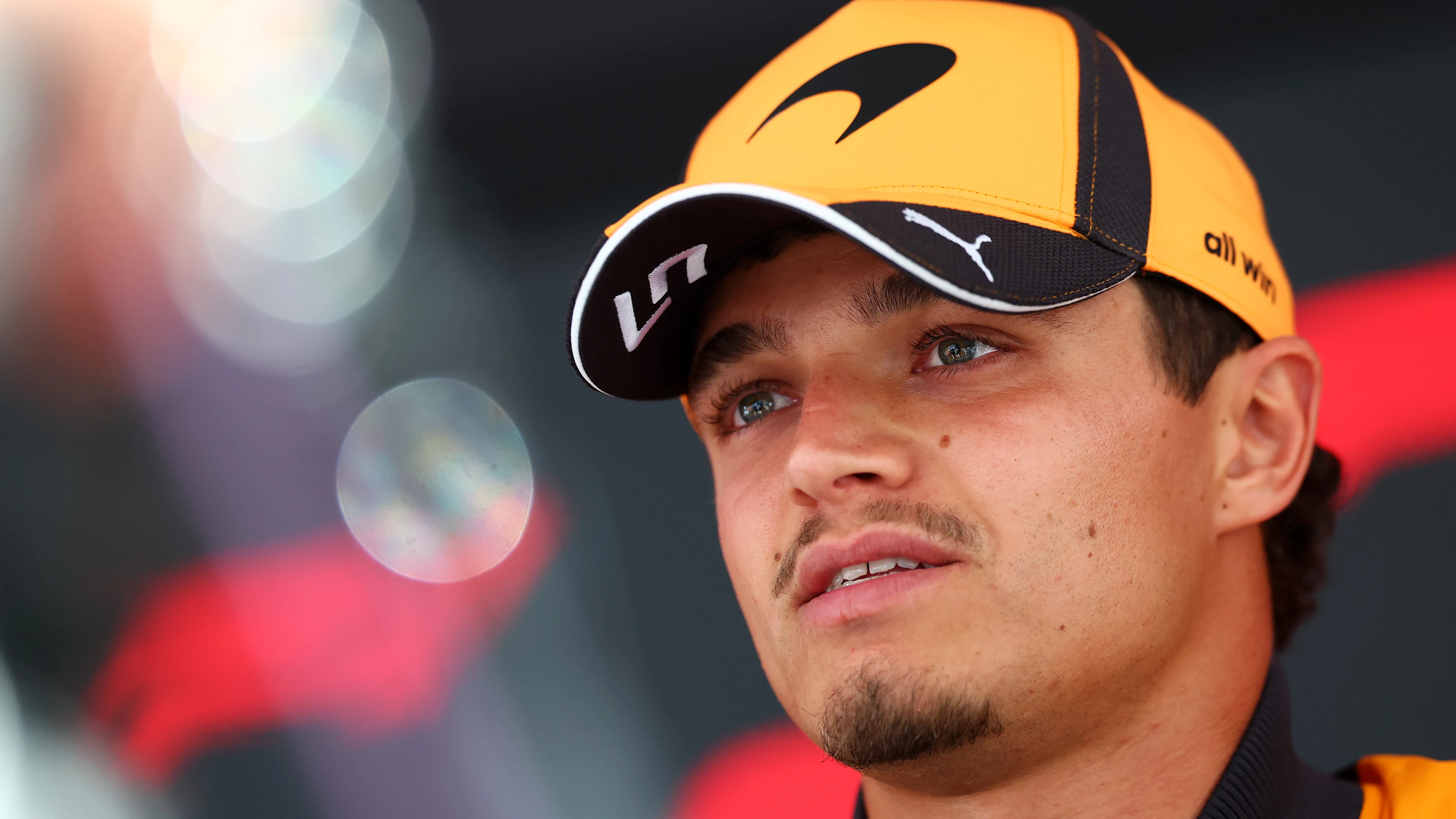 Lando Norris speaking in the Spa-Francorchamps paddock ahead of the Belgian Grand Prix weekend.