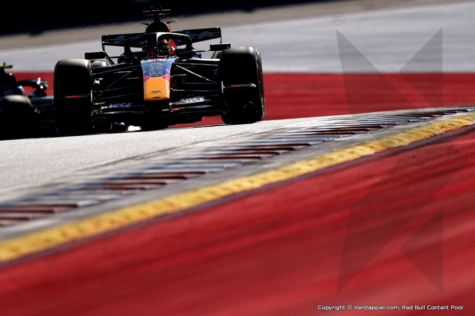 Max Verstappen driving the Red Bull RB22 at the Red Bull Ring during the 2026 Austrian Grand Prix weekend.