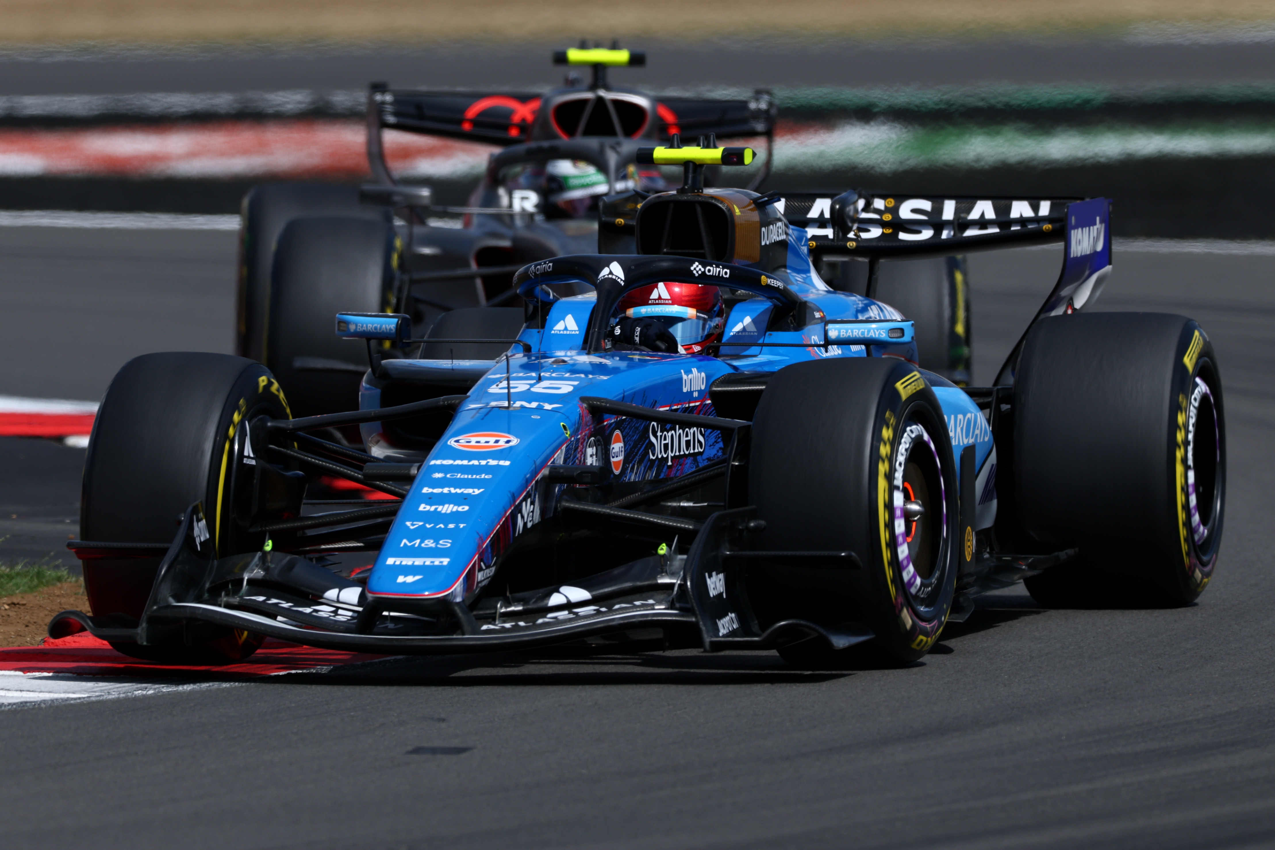 Carlos Sainz driving the Williams FW48 during the British Grand Prix weekend.