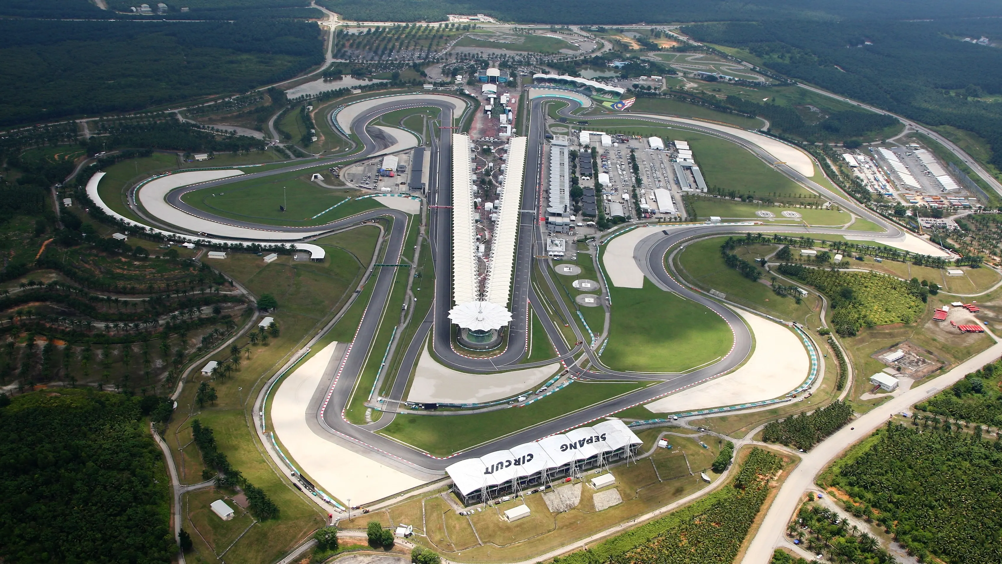Aerial view of Sepang International Circuit in Malaysia.