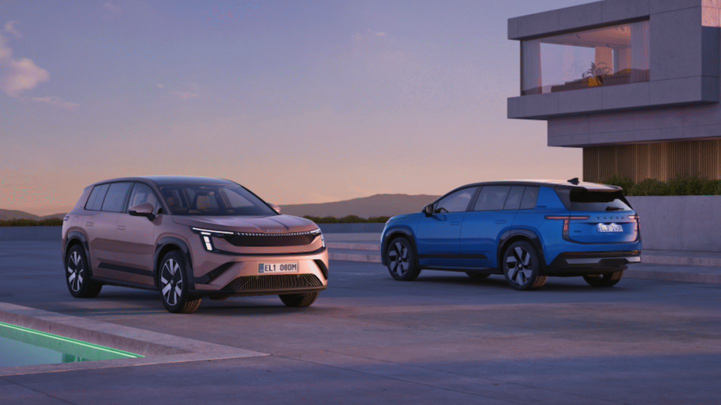 Skoda Peaq electric SUV shown in official exterior photography.