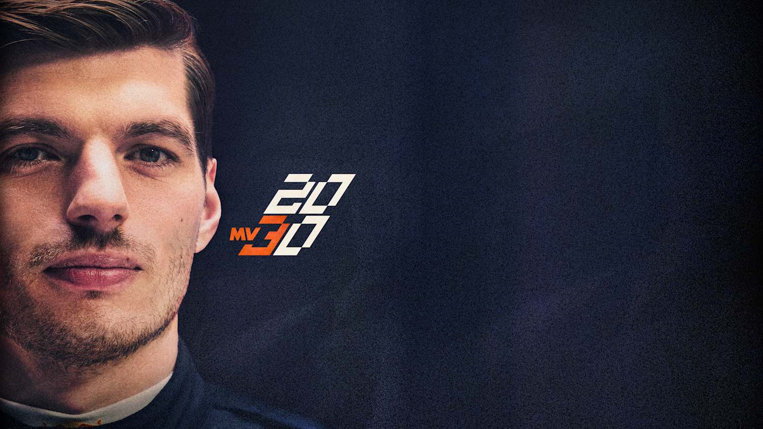 Max Verstappen in Oracle Red Bull Racing colours for the announcement of his contract extension through 2030.