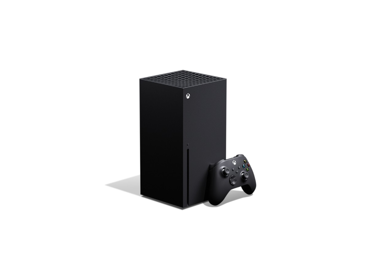 Official Microsoft product image of the Xbox Series X console and controller.